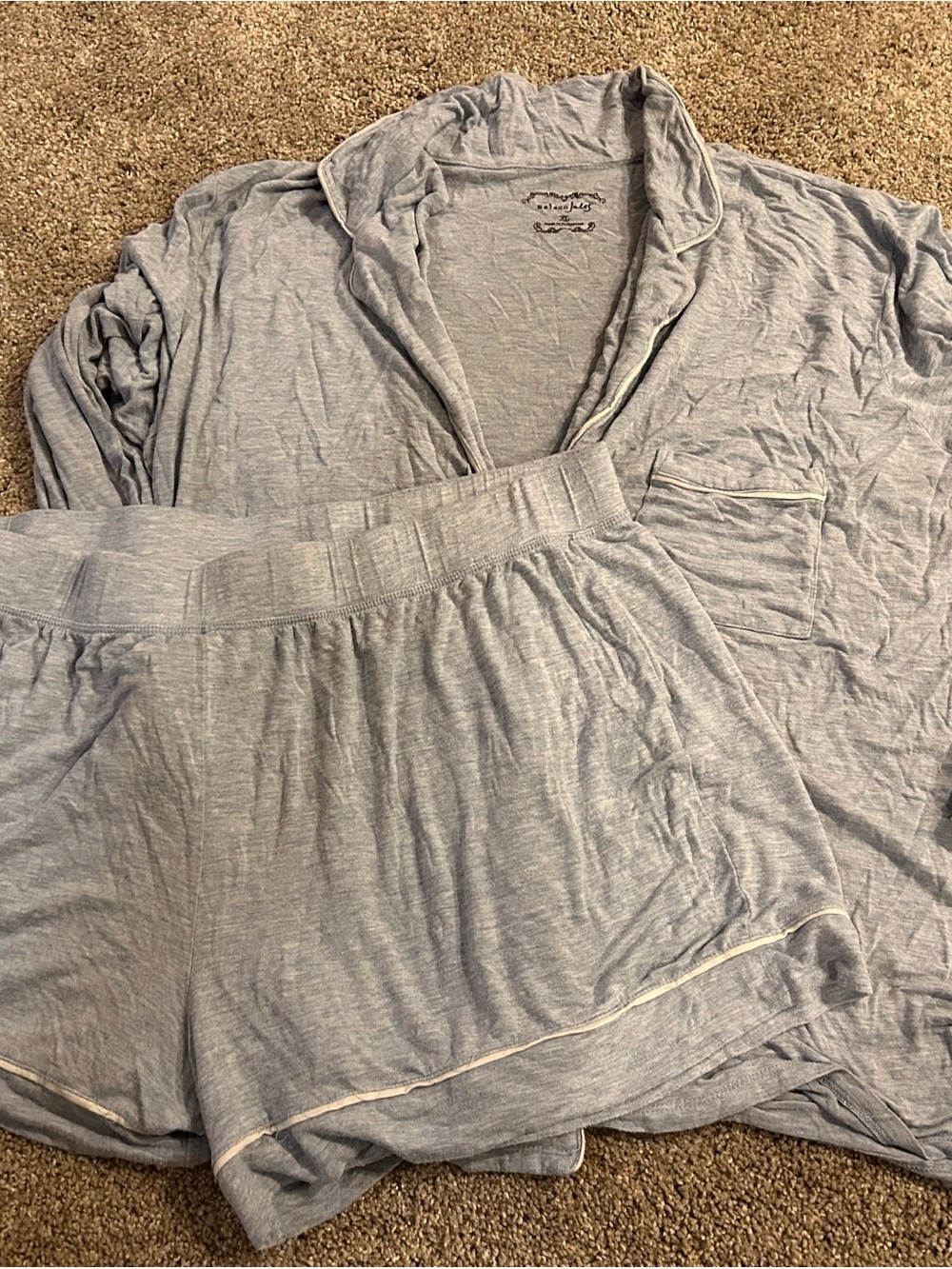 Light Gray Lounge Shorts and Top Set